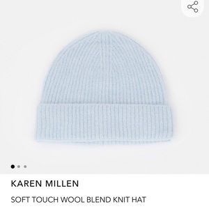 *NWT, SOLD OUT ONLINE* Karen Millen SOFT TOUCH WOOL BLEND KNIT HAT in blue